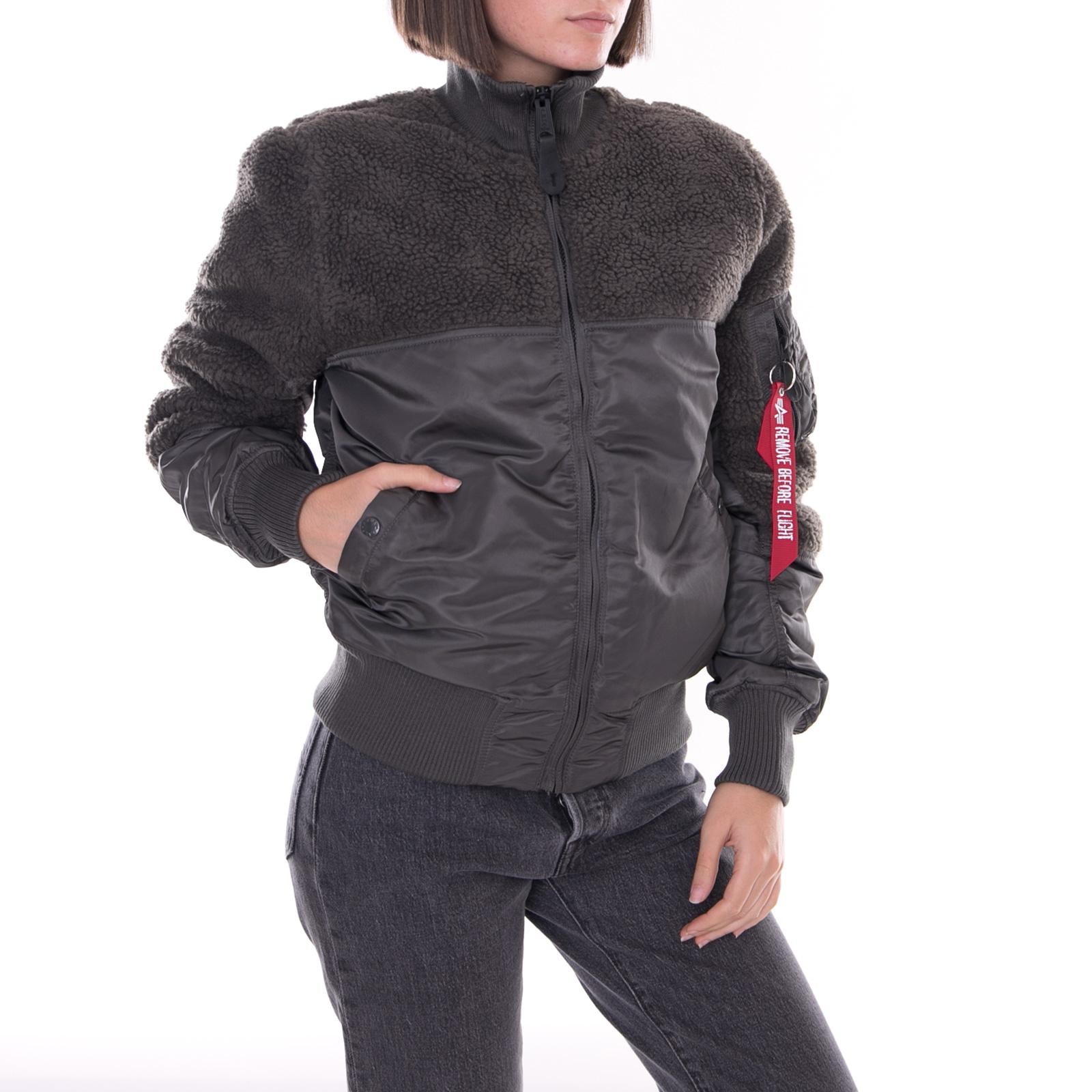 Teddy Jacket Grey/Black 188106-136  ALPHA INDUSTRIES 