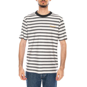 STRIPE TEE WORN WHITE - Maglietta Girocollo Uomo Bianca a Righe 112378014 WHT WRANGLER 