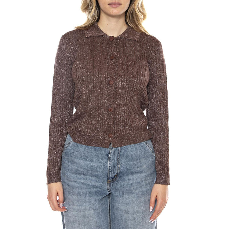 Knit Cardigan -- Cardigan Donna Marrone 53W/10605 Brown WILD PONY 