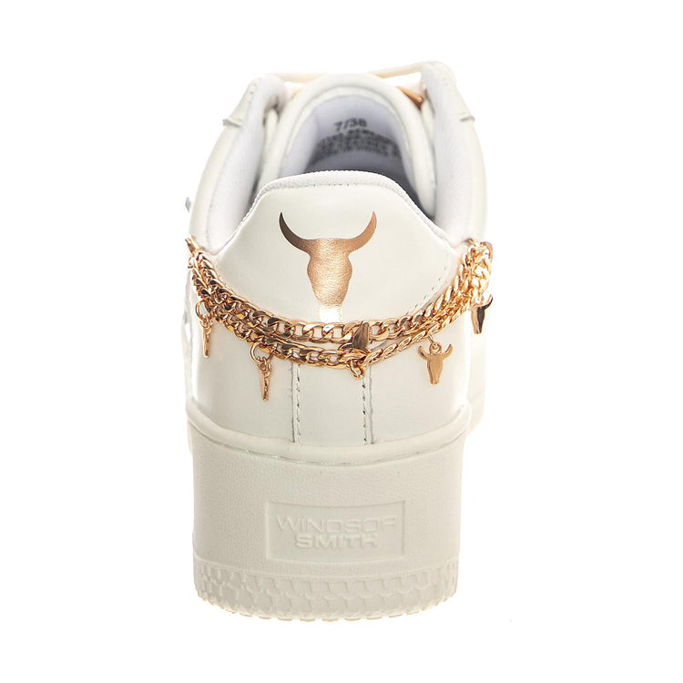 Remember White Brave / Rose Gold Chain - Scarpe Donna Bianche WSPREMEMBER-WHTRGDL  WINDSOR SMITH 