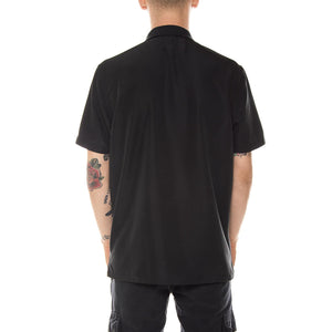 GARAGE KNIT COLLAR SHIRT BLACK 111916-BLACK  STUSSY 