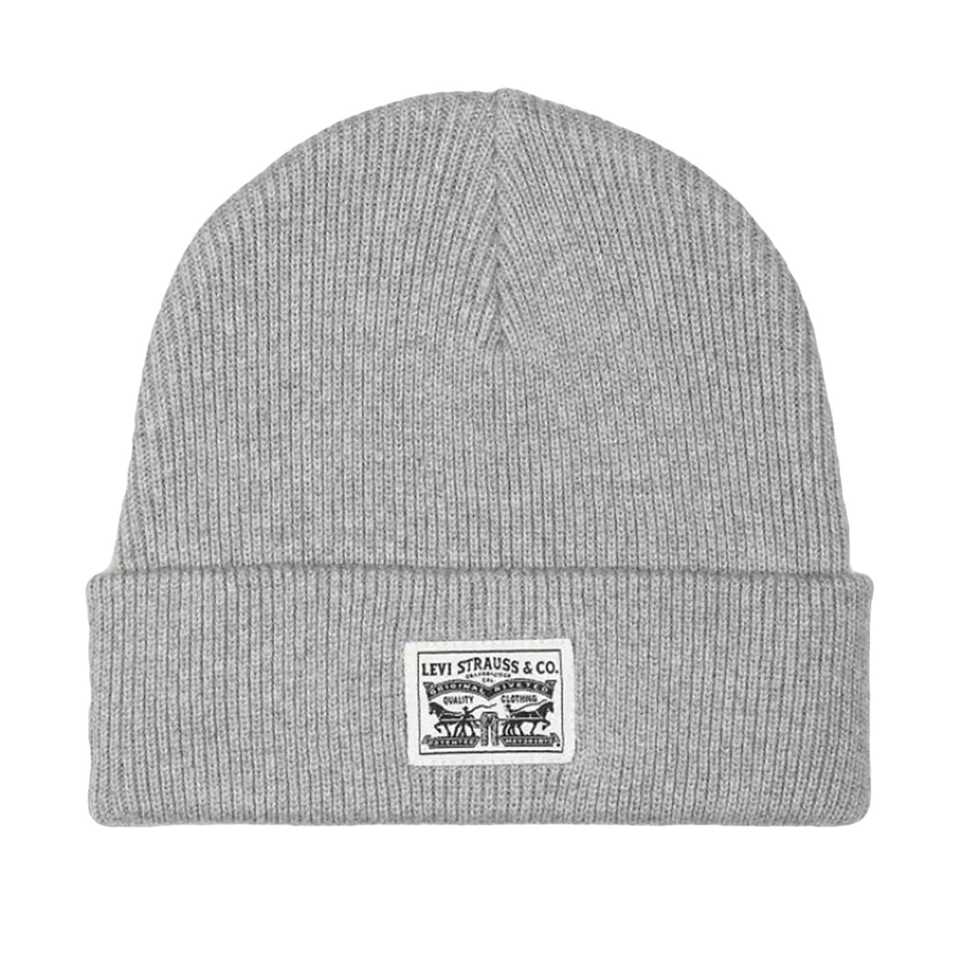 Backpatch Beanie Light Heather Grey / Black - Cappellino a Cuffia Nero 000J4-0002 . LEVIS 