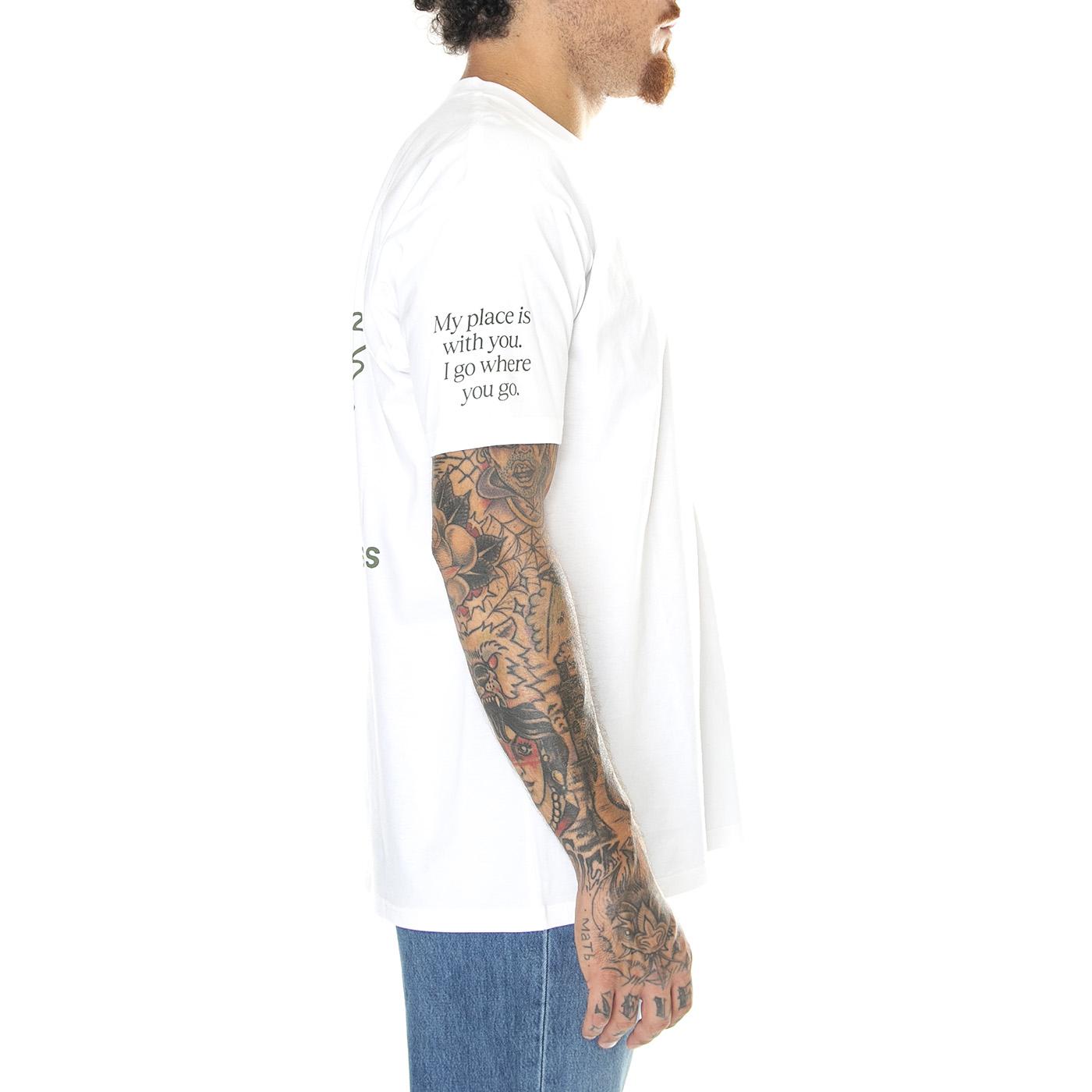 S/S Home T-Shirt White / Dollar Green - Maglietta Girocollo Uomo Bianca I032398.1LFXX  CARHARTT WIP 