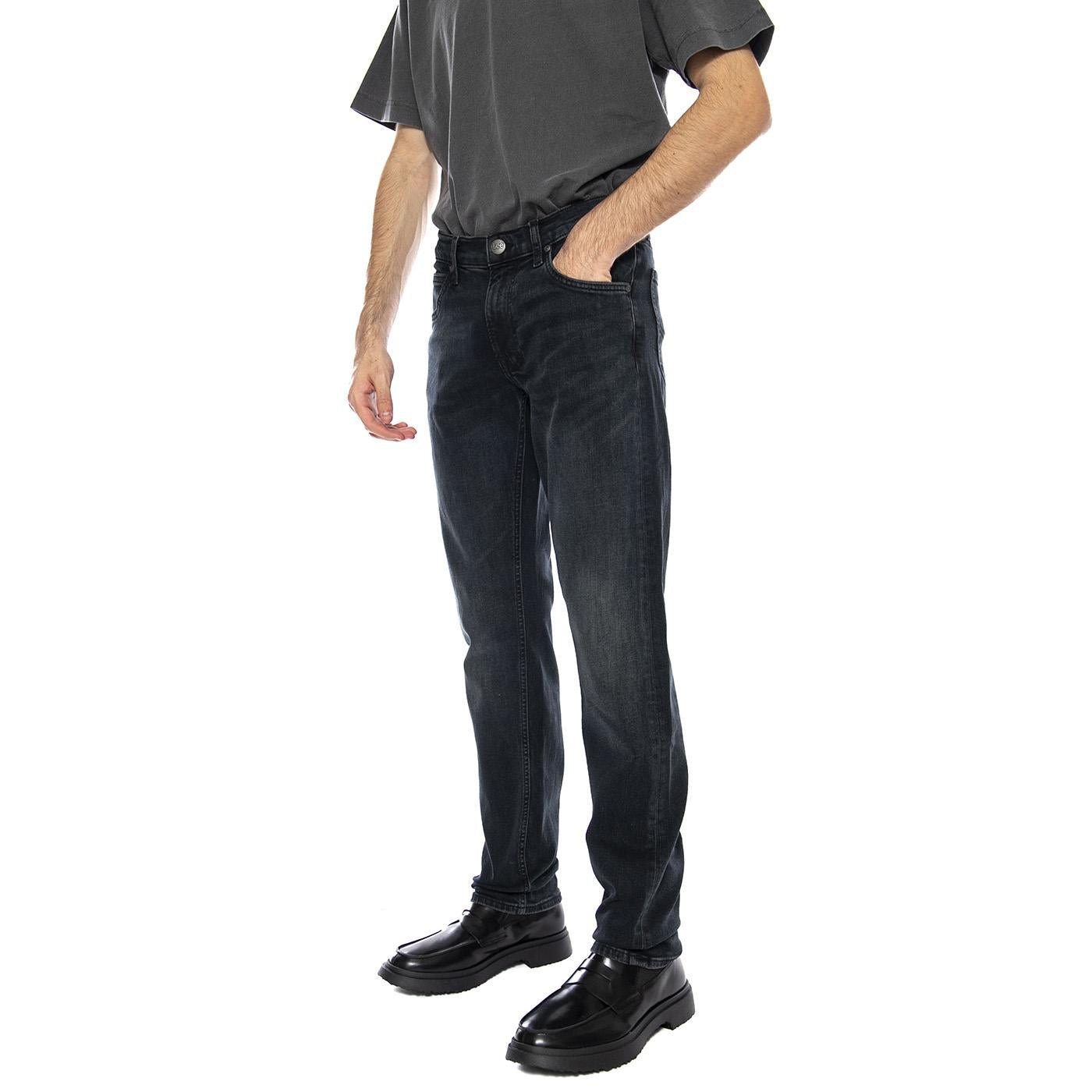 Daren Zip Fly Blue Matter Black Denim Jeans - Pantaloni Denim Jeans Uomo Neri 112371297  LEE 