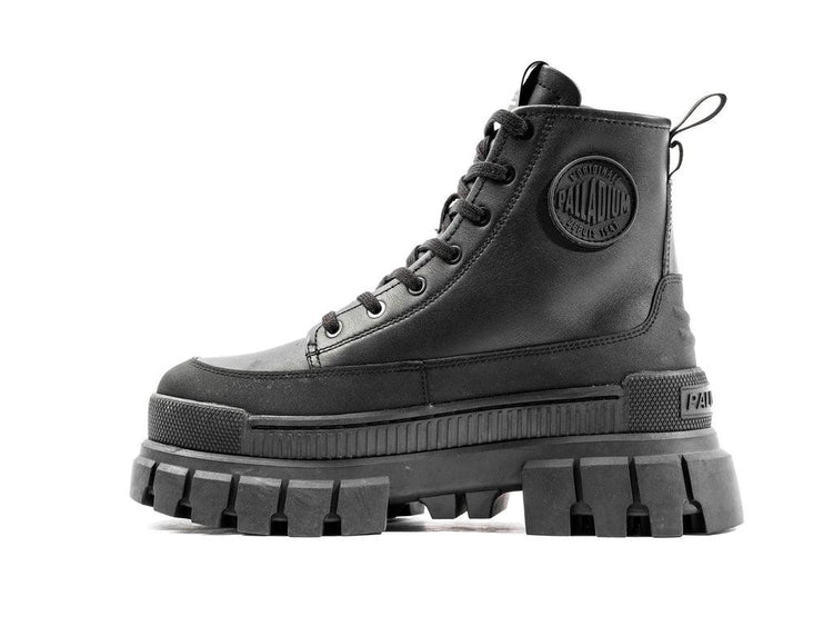 Revolt Boot Zip Lth Black / Black - Scarpe Stringate Profilo Alto Donna Nere PAS98859-001-M  PALLADIUM 