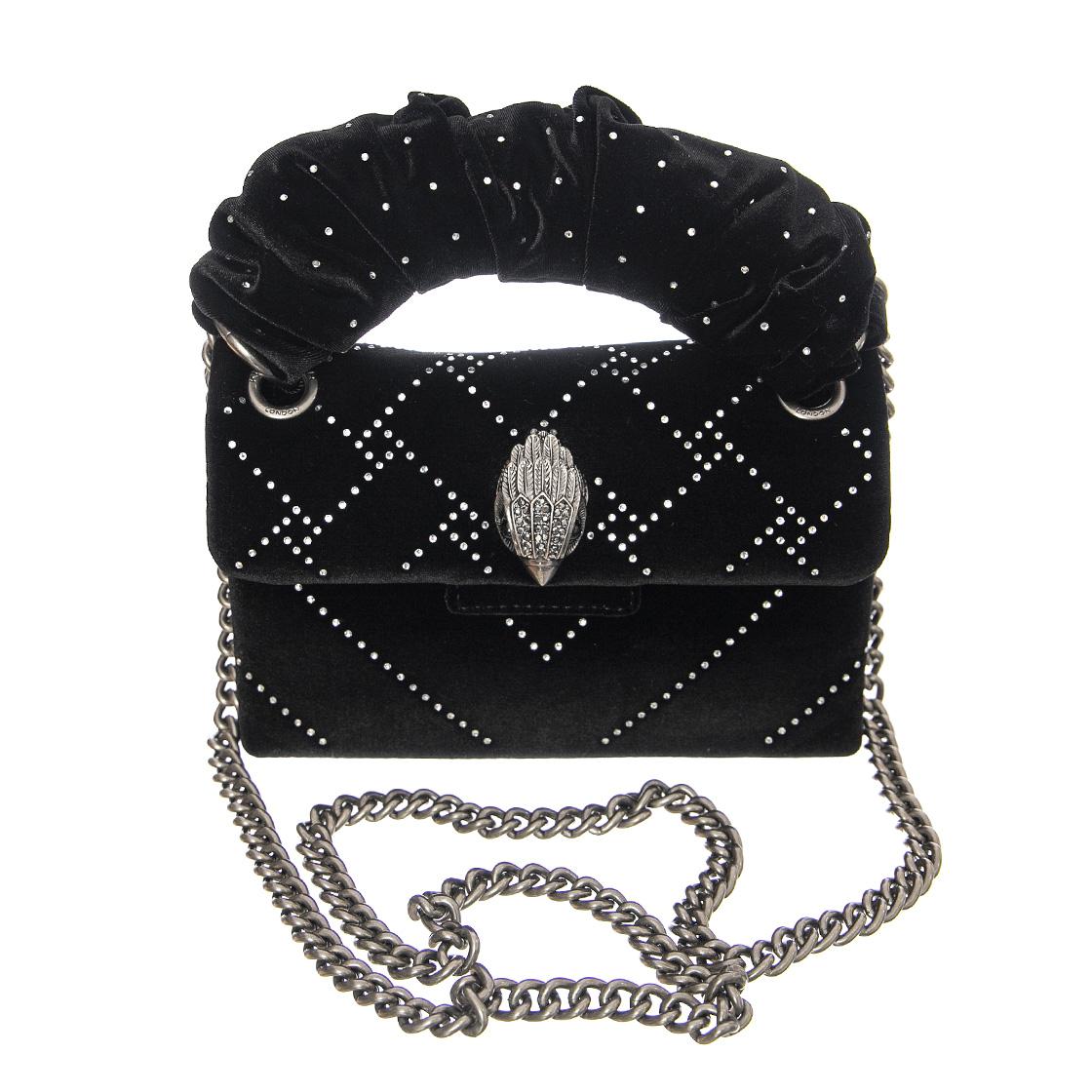 Kensington Velvet Mini - Borsa a Tracolla in Velluto Nero KGA3614309609-09  KURT GEIGER 