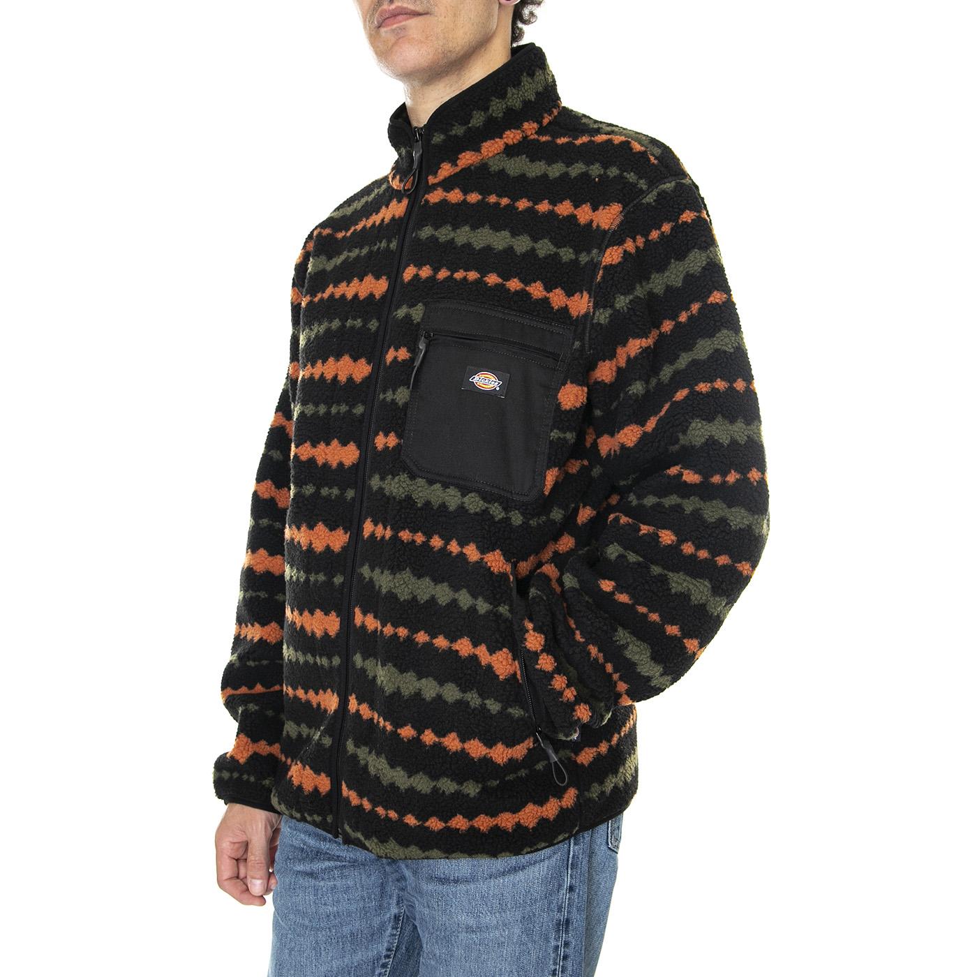 Falkville Fleece Black - Felpa con Zip Uomo Nera / Multicolore DK0A4XYNBLK1  DICKIES 