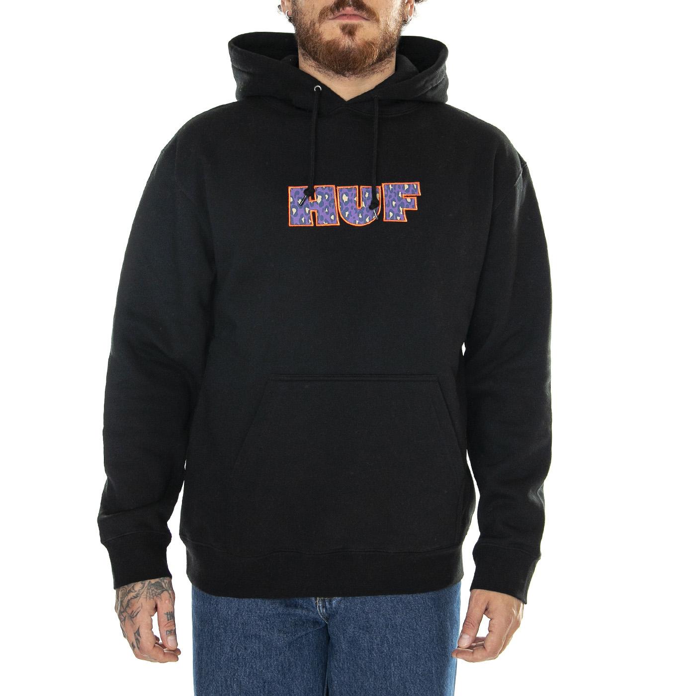 Cheata P/O Hoodie Black - Felpa con Cappuccio Uomo Nera PF00616-BLACK  HUF 