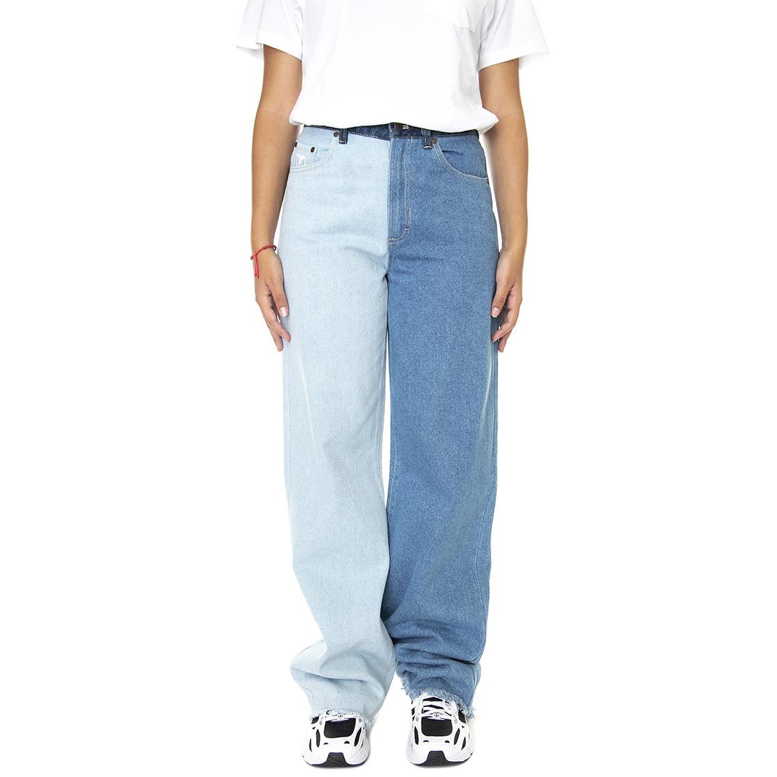 Og Block Denim Wide Leg Pants Blue - Pantaloni Denim Jeans Donna Blu KRCKW213-050-1  KARL KANI 