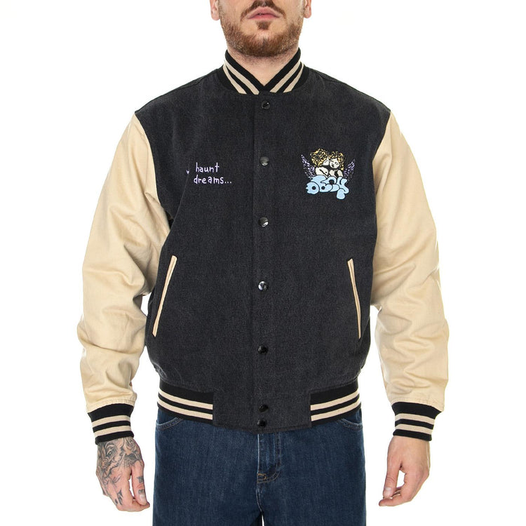 Care Denim Varsity Jacket Dusty Black Multi - Giacca Uomo Multicolore 121800530-DBA  OBEY 