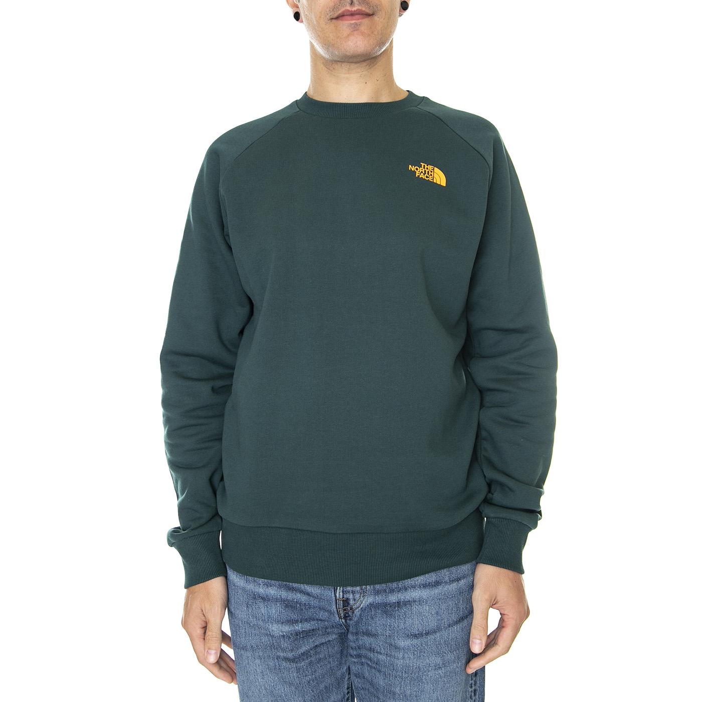M Raglan Redbox Crew New Eu Ponderosa Green - Felpa Girocollo Uomo Verde NF0A4SZ9D7V1  THE NORTH FACE 