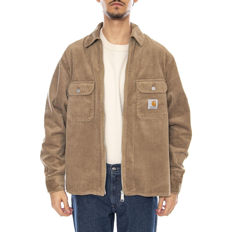 Reynold Shirt Jac Leather - Giacca Uomo Marrone I036049.8Y02 . CARHARTT WIP 