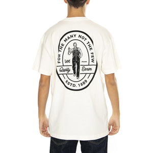 SS Working West Tee Ecru - Maglietta Girocollo Uomo Bianca 112355887-WHITE  LEE 