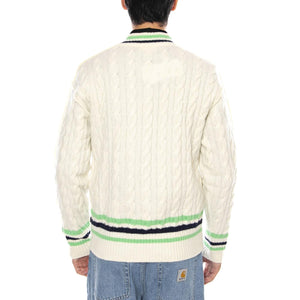 PULLOVER 9II White - Maglione Scollo a V Uomo Bianco AH5199-9II . LACOSTE 