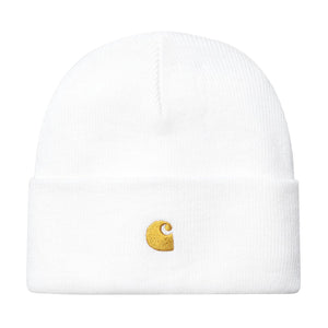 Chase Beanie White / Gold - Cappellino a Cuffia Bianco I026222-00RXX  CARHARTT WIP 