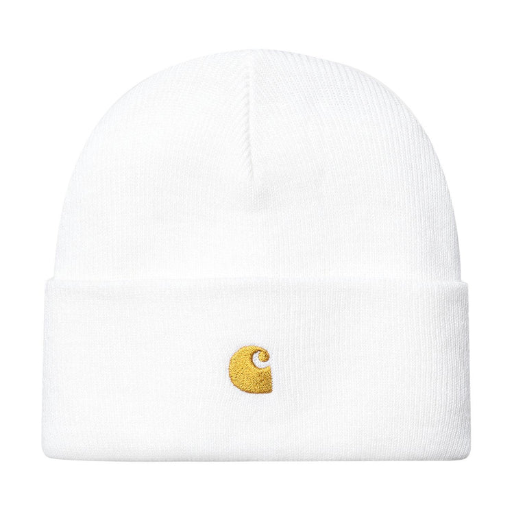 Chase Beanie White / Gold - Cappellino a Cuffia Bianco I026222-00RXX  CARHARTT WIP 