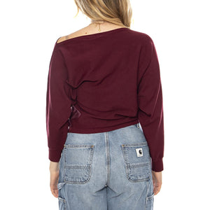 Jersey Corte Asimmetrico Burgundy -- Top Donna Bordeaux 53W/10600 Burgundy WILD PONY 