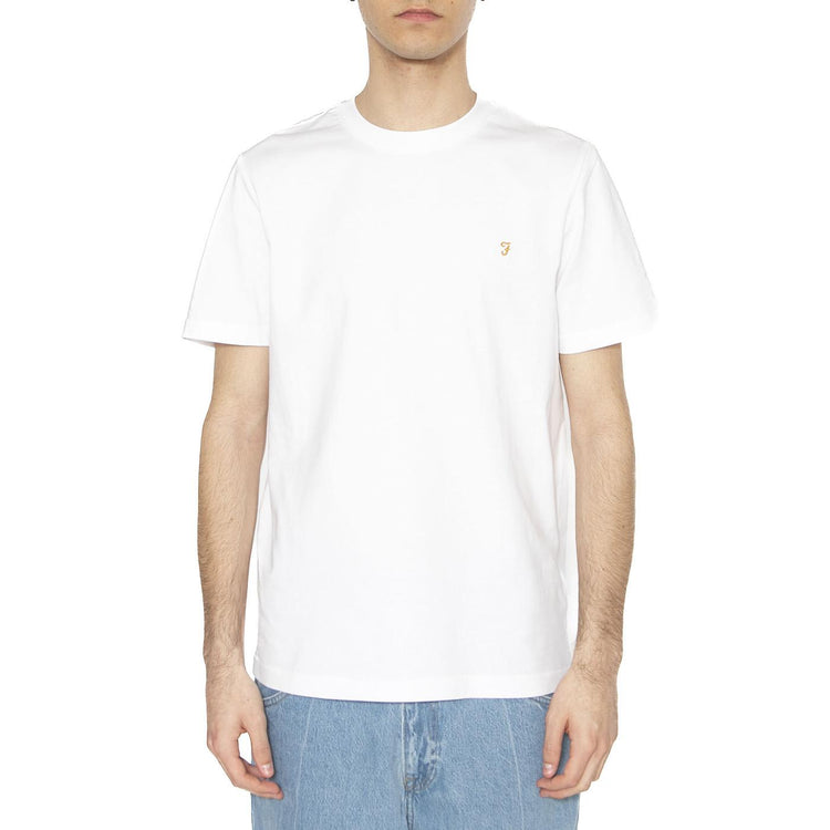 Danny Reg SS Tee White - Maglietta Girocollo Uomo Bianca F4KFD040104  FARAH 