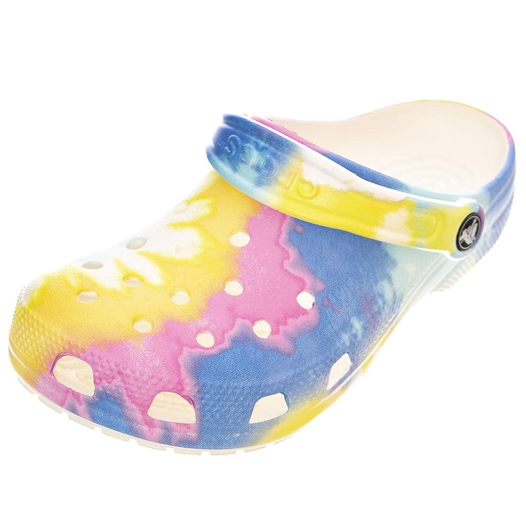Classic Tie Dye Graphic Clog White / Multi Sandals CR.205453-WHMT  CROCS 