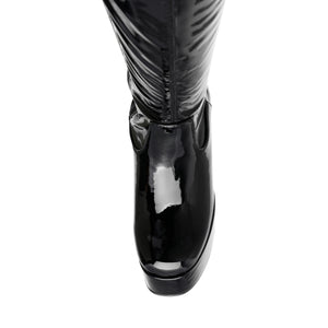 ANNEXED BLK PATENT - Stivali Alti con Plateau Donna Neri SMSANNEXED-BLK . STEVE MADDEN 