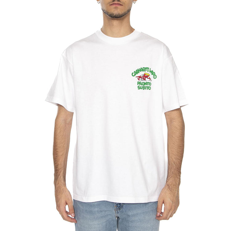 S/S Pronto T-Shirt White - Maglietta Girocollo Uomo Bianca I035195.02XX  CARHARTT WIP 