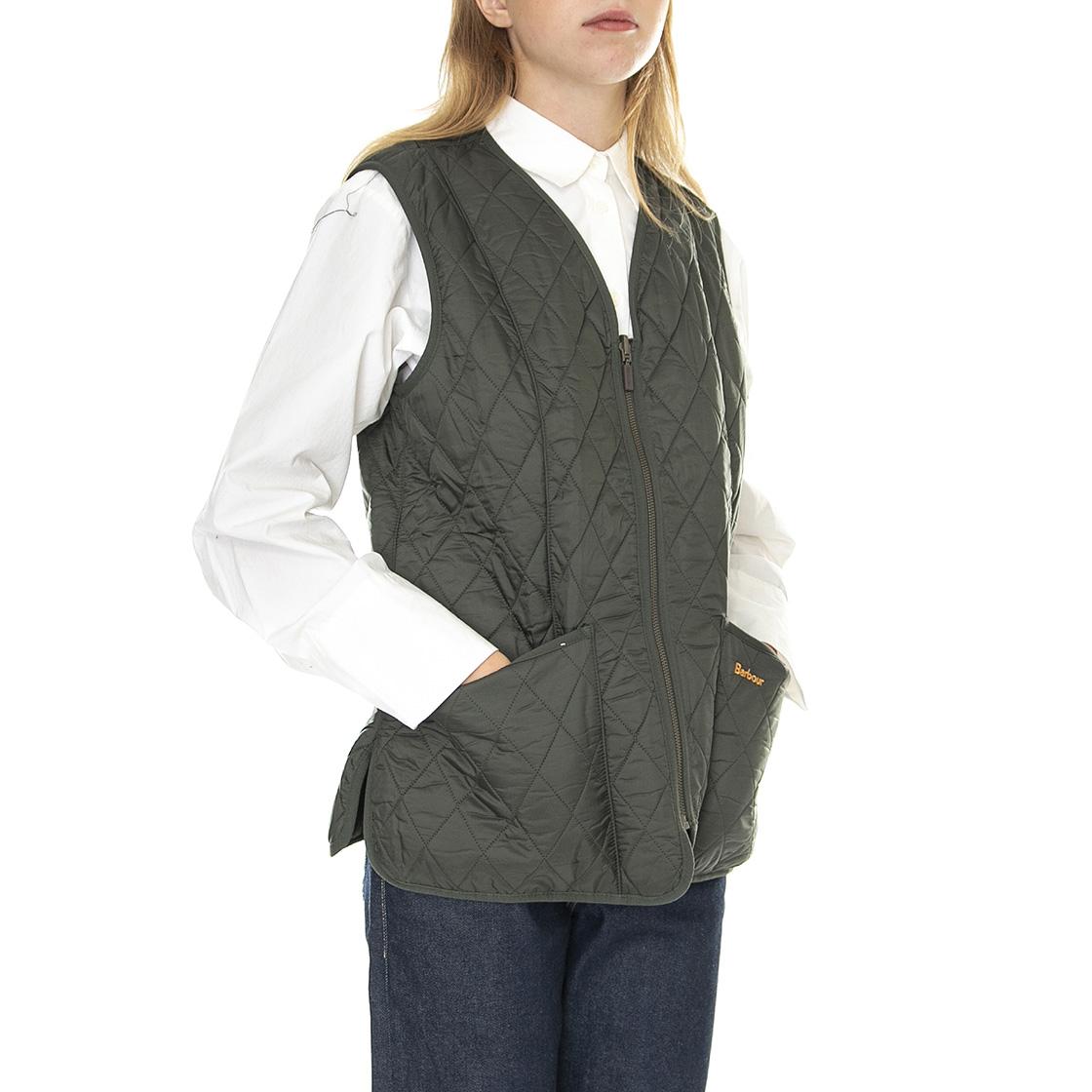 Lady Fleece Betty Dark Olive - Giacca Smanicata Invernale Donna Marrone FW22-LLI0003-OL71 . BARBOUR 