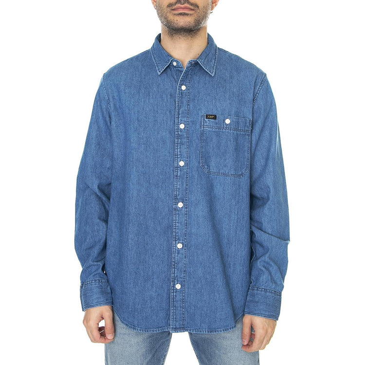 Leesure Shirt Ferris Blue - Camicia Uomo Denim Jeans Blu L66NCUA13  LEE 