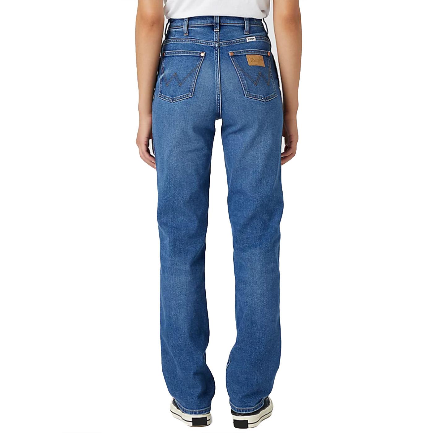 Mom Straight Smoke Sea Denim Pants - Pantaloni Denim Jeans Donna Blu W27MYLZ71  WRANGLER 