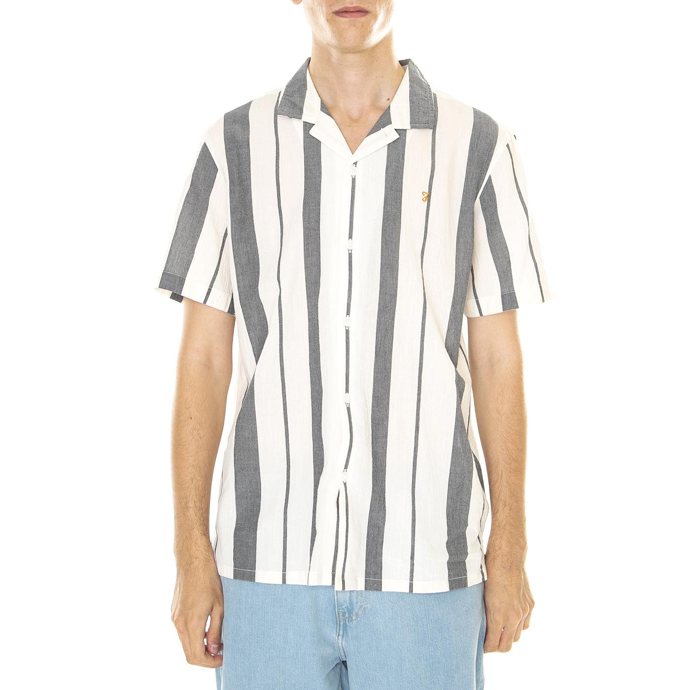 M' Adler Casual Fit Short Sleeve Stripe Revere Shirt - Camicia Maniche Corte Uomo Multicolore F4WSD032-412  FARAH 