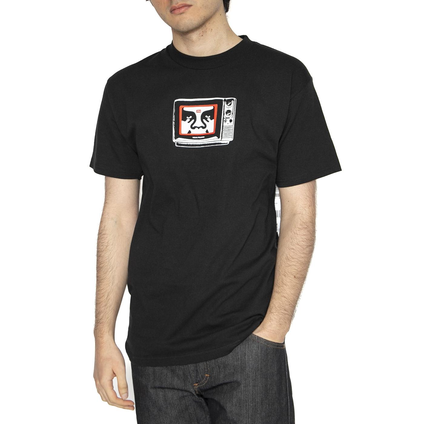 Obey TV Tee - Maglietta Girocollo Uomo Nera 165263940-BLK  OBEY 