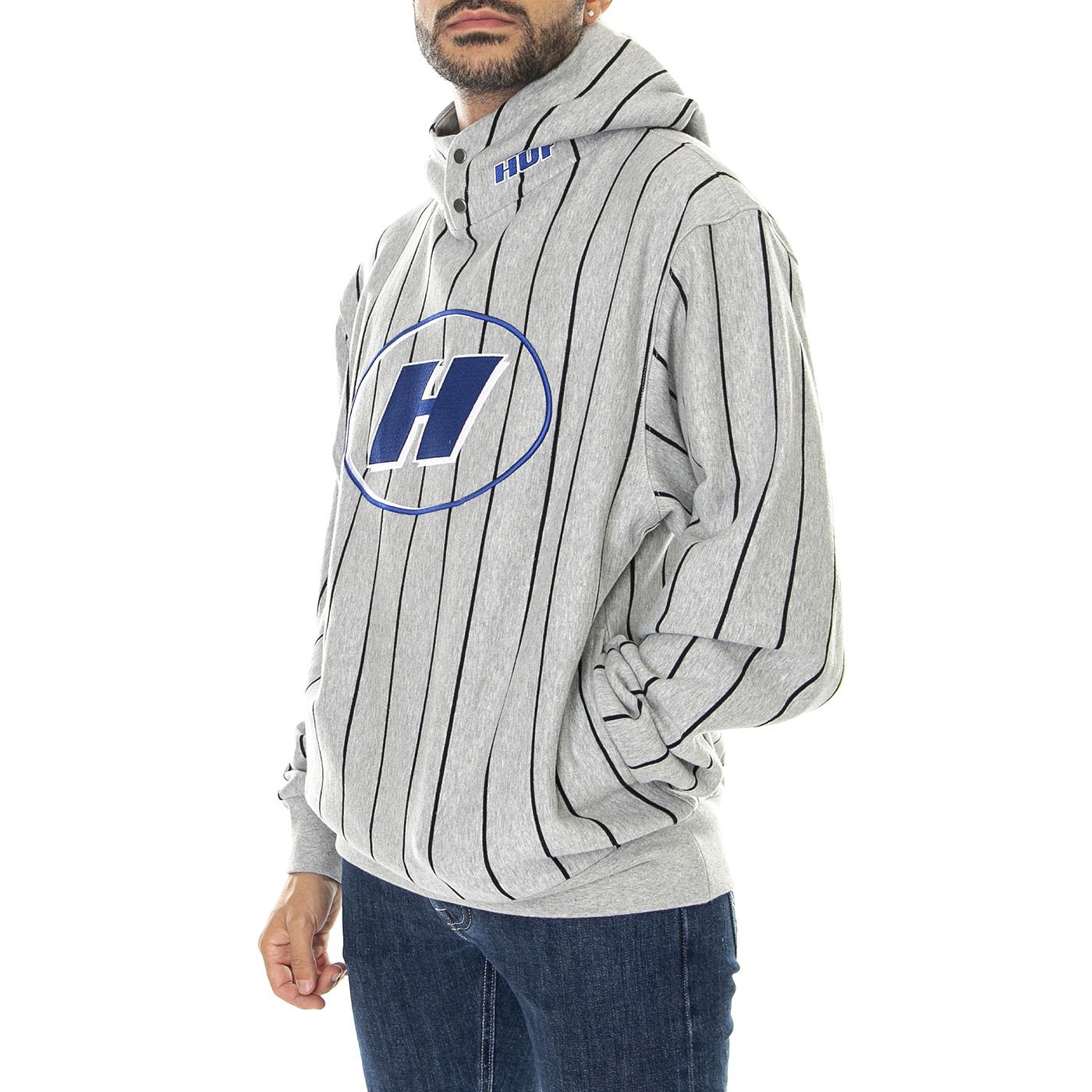 Capital Hoodie Grey Heather - Felpa con Cappuccio Uomo Grigia FL00184-GYHTR  HUF 