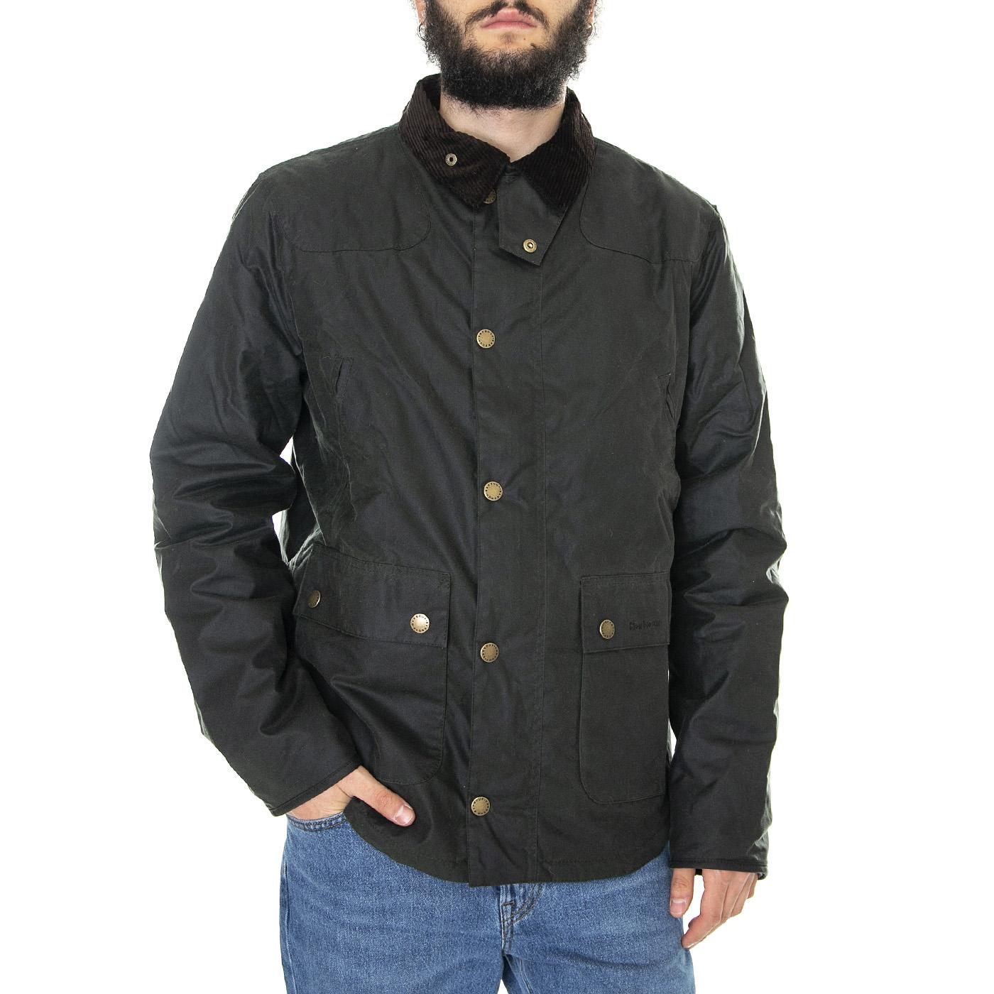 Reelin Wax Jacket Sage - Giacca Invernale Uomo Verde FW22-MWX1106-SG51  BARBOUR 