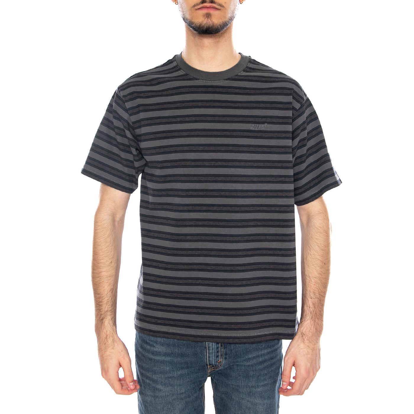 Red Tab Vintage Tee - Rheem Overdye Stripe Smoked Pearl Overdye Grey - Maglietta Girocollo Uomo Multicolore A0637 0191 LEVIS 
