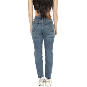 501 Crop Stand Off Dark Indigo Worn In - Pantaloni Denim Jeans Donna Blu 36200-0291  LEVIS 