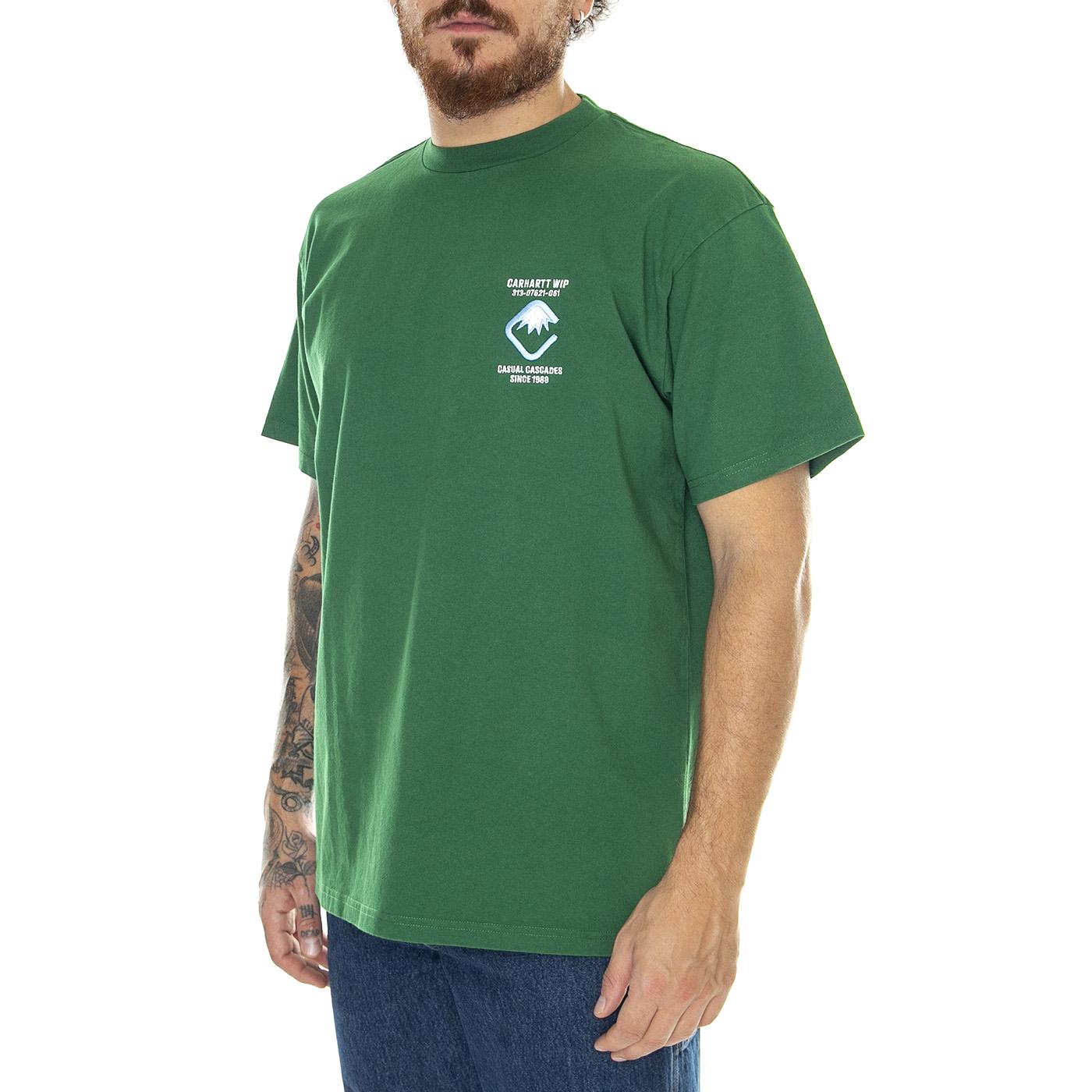 S/S Aspen T-Shirt Aspen Green /heavy enzyme wash - Maglietta Girocollo Uomo Verde I032413.1NR4G  CARHARTT WIP 