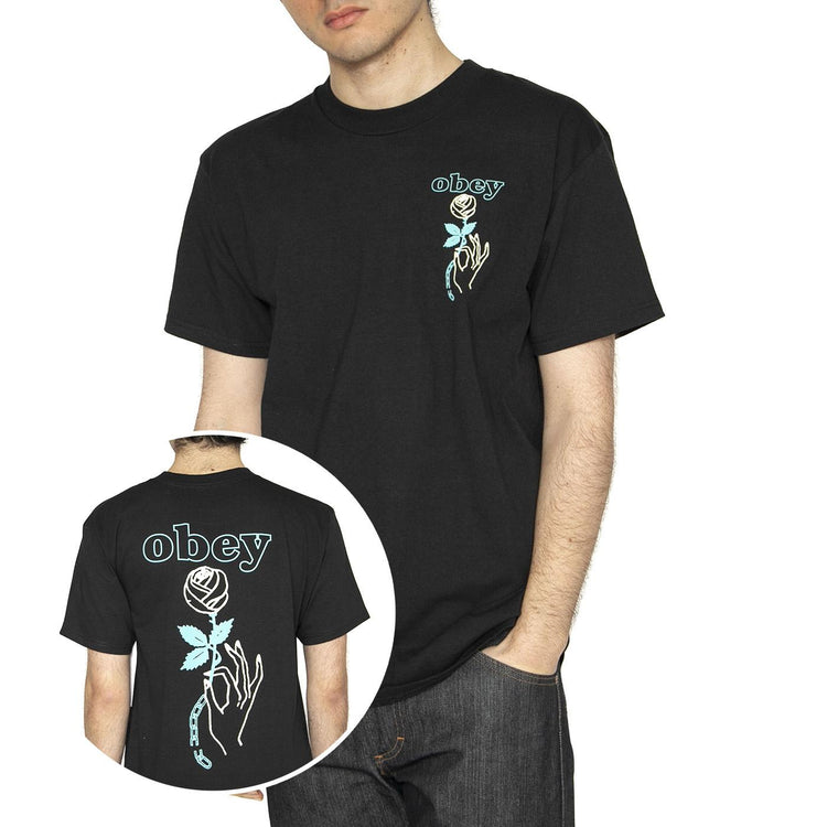 Obey Spring Forth Tee - Maglietta Girocollo Uomo Nera 165263945-BLK  OBEY 