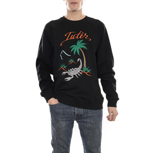 SOUVENIR CREW Embroidered Crewneck Sweatshirt BLACK 18SISC62  OCTOPUS 
