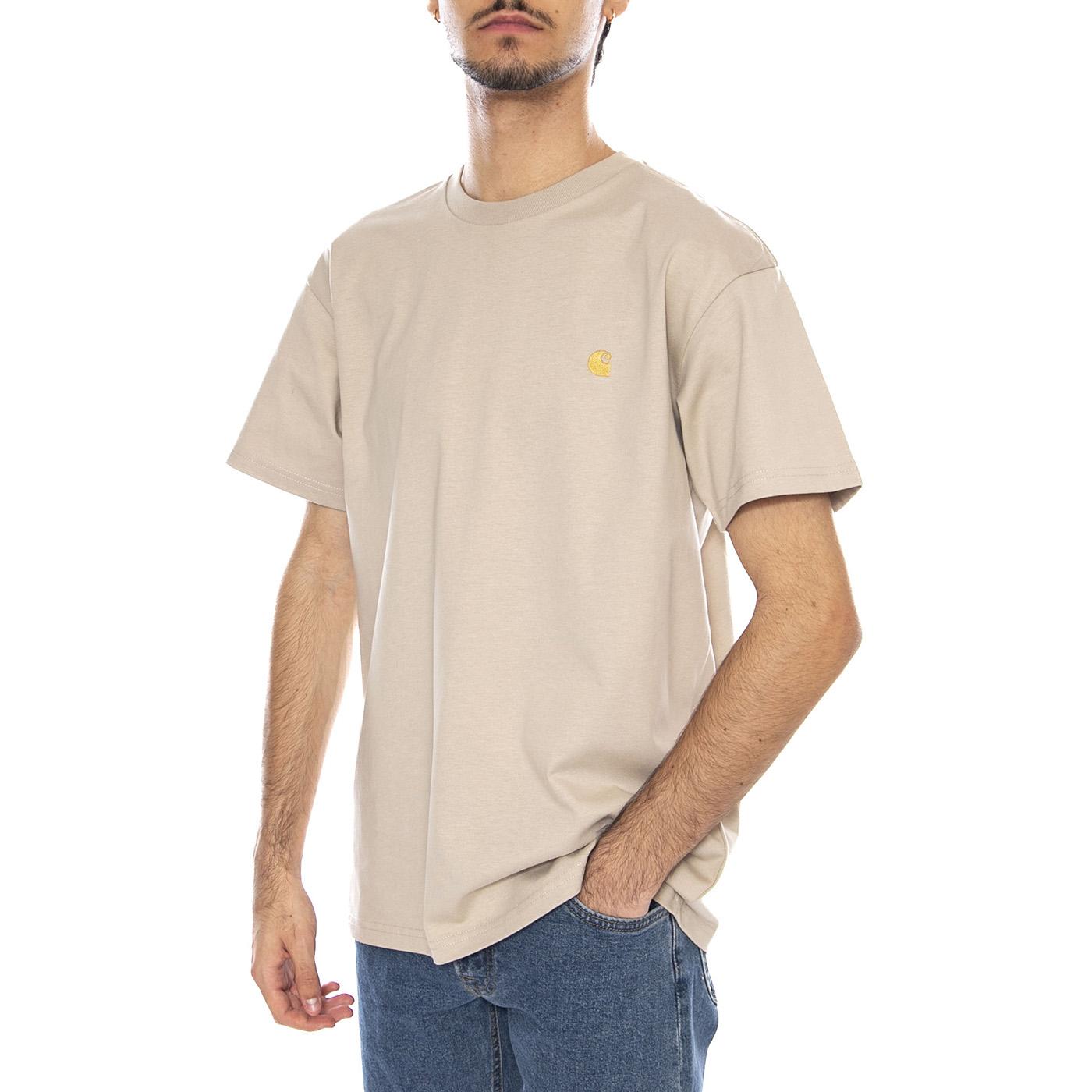 S/S Chase T-Shirt Fleur De Sel / Gold - Maglietta Girocollo Uomo Beige I026391.38AXX  CARHARTT WIP 