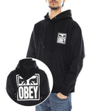 Obey Eyes Icon Kapuzenpullover aus Fleece, Schwarz – Schwarzer Herren-Hoodie von OBEY