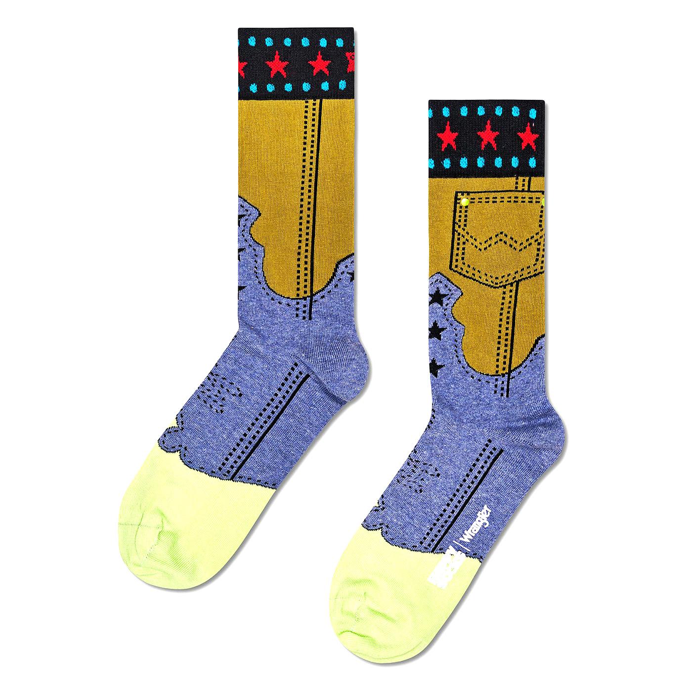 Wrangler Jean Genie Sock Dark Green - Calzini Multicolore P002251-DARK GREEN  HAPPY SOCKS 