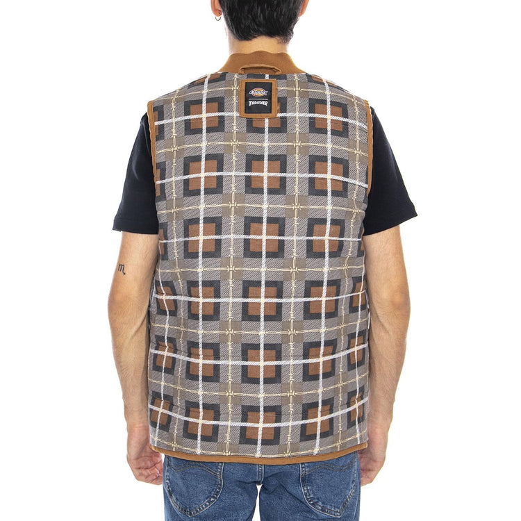 THRASHER X DICKIES Vest Brown Duck - Gilet Smanicato Uomo Marrone DK0A88IT0BD1 . DICKIES 