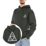 HUF Set TT P/O Hoodie -- Felpa Uomo Cappuccio Hunt Green  Uomo HUF