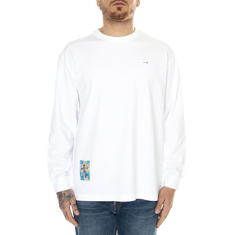 JMB LS Tee White / White - Maglietta Girocollo Maniche Lunghe Uomo Bianca 112359245  LEE 