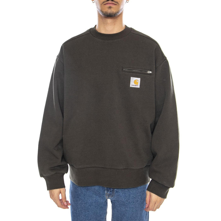 Detroit Sweat Olive - Felpa Girocollo Uomo Verde I035547.4906  CARHARTT WIP 