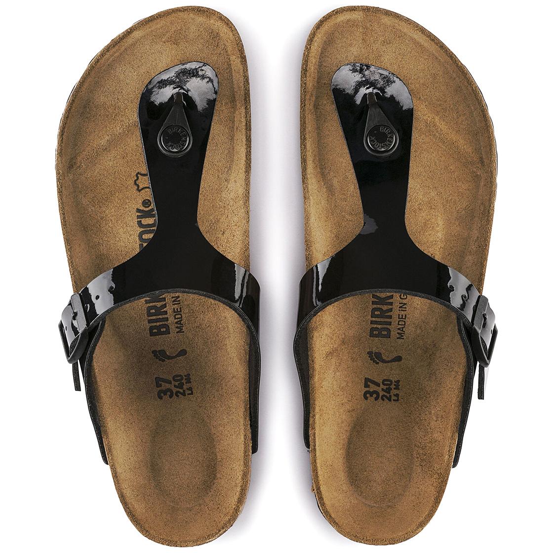 Gizeh Birko Flor Patent - Sandali Donna Neri - Calzata Stretta 043661 . BIRKENSTOCK 