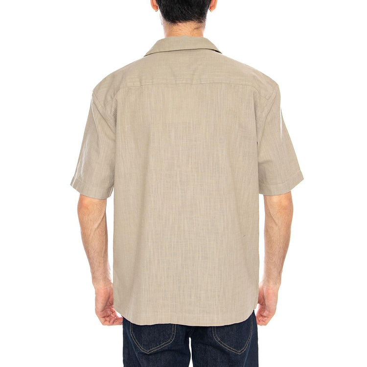 Nilio MS Shirt Stone Green - Camicia Maniche Corte Uomo Beige / Verde 331565 974 ELVINE 