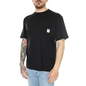 Basic Pocket T-Shirt Black - Maglietta Girocollo Uomo Nera 6010071-10158  CAT 