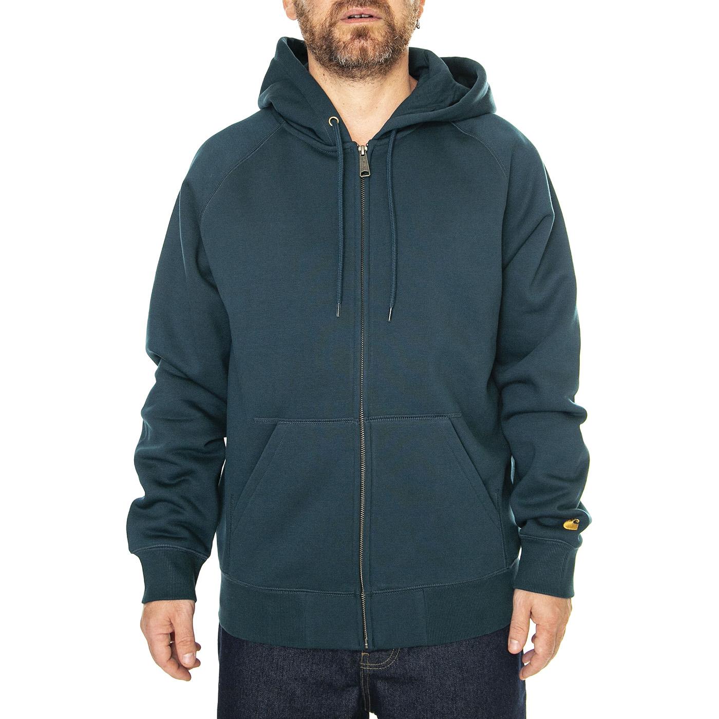 Hooded Chase Jacket Duck Blue / Gold - Felpa con Cappuccio Uomo Verde I033664.2D0XX  CARHARTT WIP 