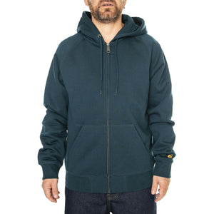 Hooded Chase Jacket Duck Blue / Gold - Felpa con Cappuccio Uomo Verde I033664.2D0XX  CARHARTT WIP 