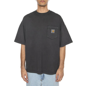 S/S Hudson Pocket T-Shirt Black - Maglietta Girocollo Uomo Nera I035140.895F . CARHARTT WIP 